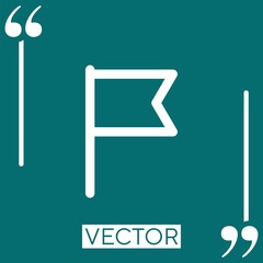 Poster - location flag vector icon Linear icon. Editable stroke line