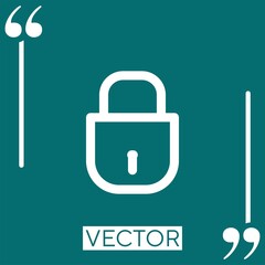 Poster - locked padlock vector icon Linear icon. Editable stroke line