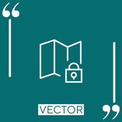 Poster - map    vector icon Linear icon. Editable stroke line