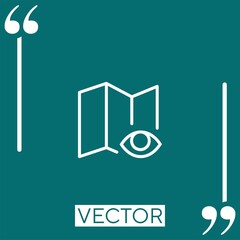 Poster - map    vector icon Linear icon. Editable stroke line