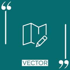 Poster - map    vector icon Linear icon. Editable stroke line