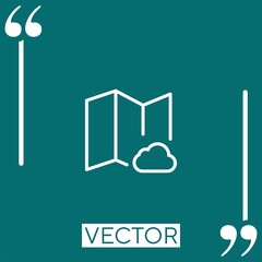 Poster - map   vector icon Linear icon. Editable stroke line