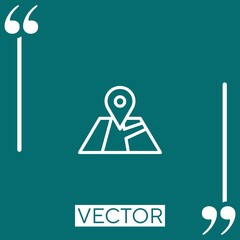 Poster - map Linear icon. Editable stroke line