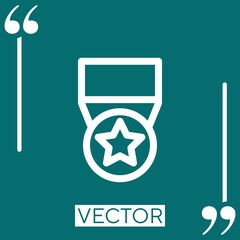 Poster - medal with a star vector icon Linear icon. Editable stroke line