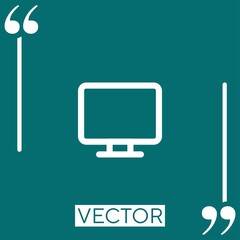 Fototapete - monitor outline Linear icon. Editable stroke line