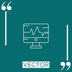 Fototapete - monitoring system vector icon Linear icon. Editable stroke line