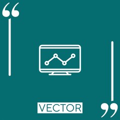 Fototapete - monitoring Linear icon. Editable stroke line