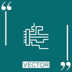 Poster - motherboard lines vector icon Linear icon. Editable stroke line