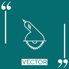 Poster - motor saw tool vector icon Linear icon. Editable stroke line