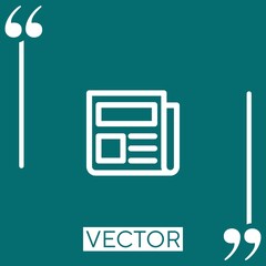 Fototapete - newspaper vector icon Linear icon. Editable stroke line