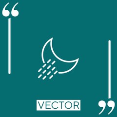 Poster - night rain vector icon Linear icon. Editable stroke line