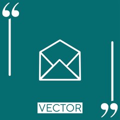 Poster - open email message Linear icon. Editable stroke line