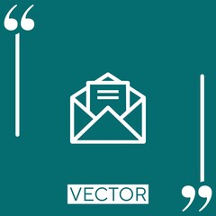 Poster - open envelope with letter Linear icon. Editable stroke line