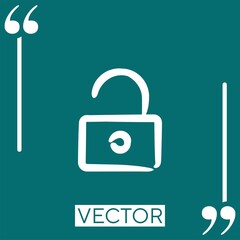 Poster - padlock   vector icon Linear icon. Editable stroke line