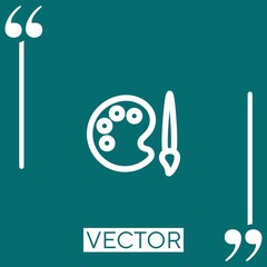 Poster - paint brush and palette vector icon Linear icon. Editable stroke line