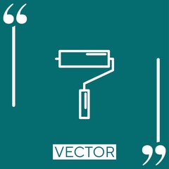 Poster - paint roller vector icon Linear icon. Editable stroke line