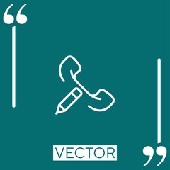 Poster - phone call    vector icon Linear icon. Editable stroke line