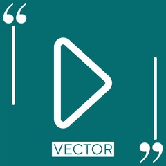 Fototapete - play triangle outline Linear icon. Editable stroke line