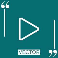Fototapete - play triangle outline Linear icon. Editable stroke line