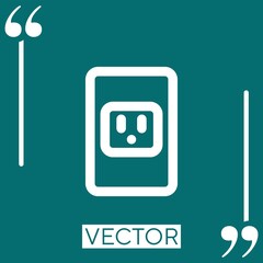 Poster - plug outline Linear icon. Editable stroke line