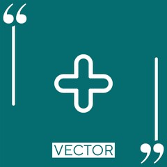 Fototapete - plus add cross outline Linear icon. Editable stroke line