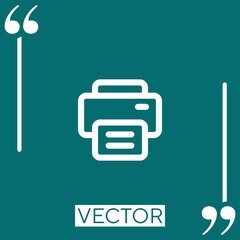 Fototapete - printer outline Linear icon. Editable stroke line