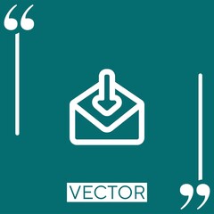 Poster - receiving email interface outline Linear icon. Editable stroke line