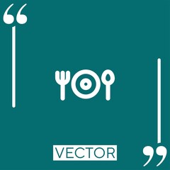 Poster - restaurant eating tools Linear icon. Editable stroke line