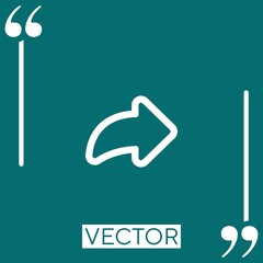 Poster - right arrow outline Linear icon. Editable stroke line