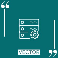 Poster - server   vector icon Linear icon. Editable stroke line