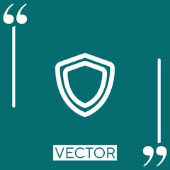 Poster - shield outline Linear icon. Editable stroke line