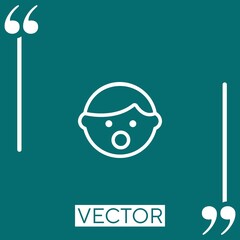 Poster - shocked vector icon Linear icon. Editable stroke line