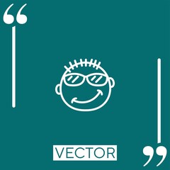 Poster - smug vector icon Linear icon. Editable stroke line
