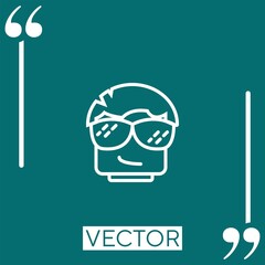 Poster - smug   vector icon Linear icon. Editable stroke line