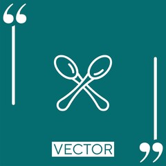 Poster - spoon Linear icon. Editable stroke line