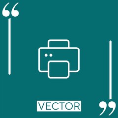 Poster - squared printer Linear icon. Editable stroke line