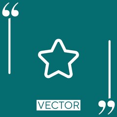 Poster - star of favorites outline Linear icon. Editable stroke line