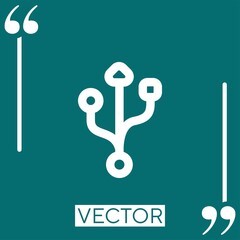 Fototapete - universal port sign Linear icon. Editable stroke line