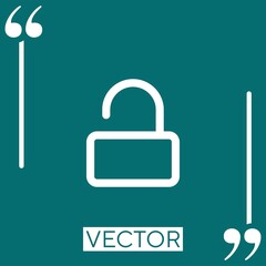 Poster - unlocked padlock outline Linear icon. Editable stroke line