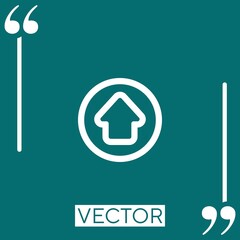 Poster - up arrow in circle outline Linear icon. Editable stroke line