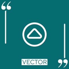 Poster - up triangular arrow outline in a circle Linear icon. Editable stroke line