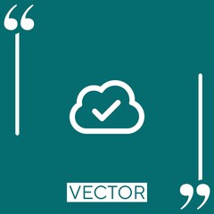 Poster - verification on cloud Linear icon. Editable stroke line