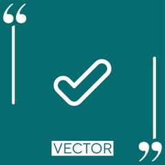 Poster - verifying mark outline Linear icon. Editable stroke line