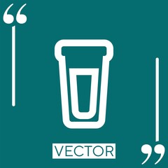Poster - water glass outline Linear icon. Editable stroke line