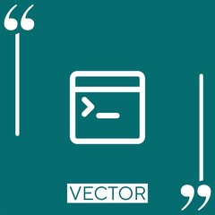 Poster - web programming code on window Linear icon. Editable stroke line