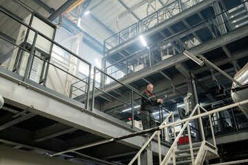 Aufkleber - Bald mature engineer or foreman of large contemporary industrial plant
