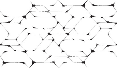 Rough, irregular texture composed of monochrome geometric elements. Overlay distressed grunge background. Abstract vector illustration. Isolated on white background. EPS10