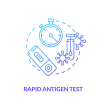 Rapid Antigen Test Concept Icon. Covid Testing Type Idea Thin Line Illustration. Nasopharyngeal Swab Test. Respiratory Pathogens Diagnosis. Vector Isolated Outline RGB Color Drawing