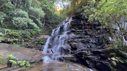 Canvas Print - sylvia falls view at blue mountains, nsw, australia.