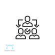 © Suncheli - Assignment, Delegate, Delegating, Distribution Business line icon.  assistant group management. team work transfer job  communication Logo solid vector illustration design on white background. EPS 10